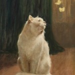 Arthur Heyer | Weiße Katze mit Zitronenfalter
