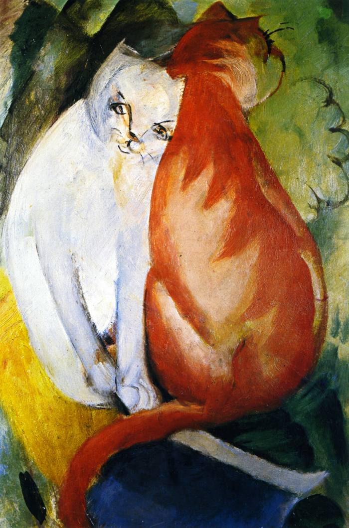 Franz Marc | Katzen, Rot und Weiß, 1912