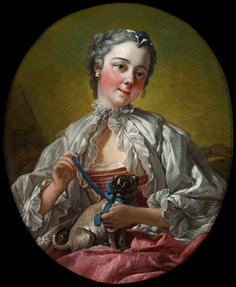 François Boucher | A Young Lady Holding a Pug Dog, ca. 1745 | Art Gallery of New South Wales – Sydney