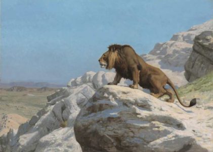 Jean-Léon Gérôme | Lion on the Watch, ca. 1885