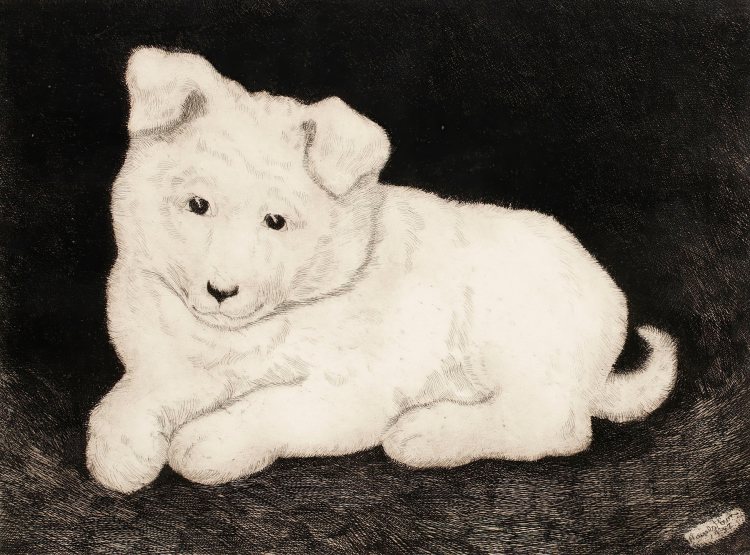 Hjalmar Hagelstam | Sneggie, White Puppy, 1932