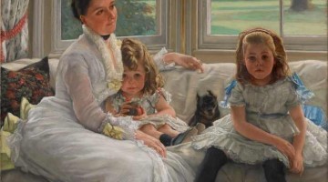 James Jacques Joseph Tissot | Portrait of Mrs Catherine Smith Gill and two of her Children, 1877 | Walker Art Gallery