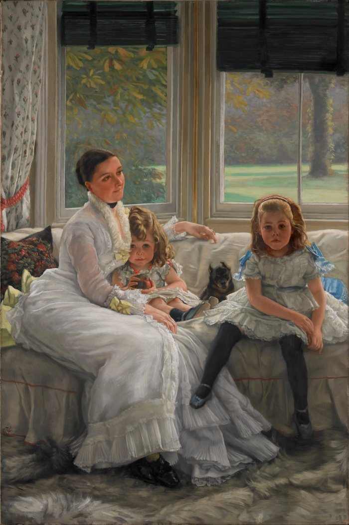 James Jacques Joseph Tissot | Portrait of Mrs Catherine Smith Gill and two of her Children, 1877 | Walker Art Gallery