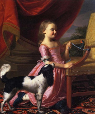 John Singleton Copley | Young Lady with a Bird an a Dog, 1767