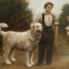 Jules Adolphe Breton | A Boy and his dog, 1860