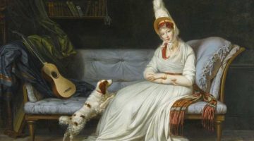Louis Gauffier | Portrait of Elizabeth, Lady Webster, later Lady Holland, with Her Spaniel Pierrot