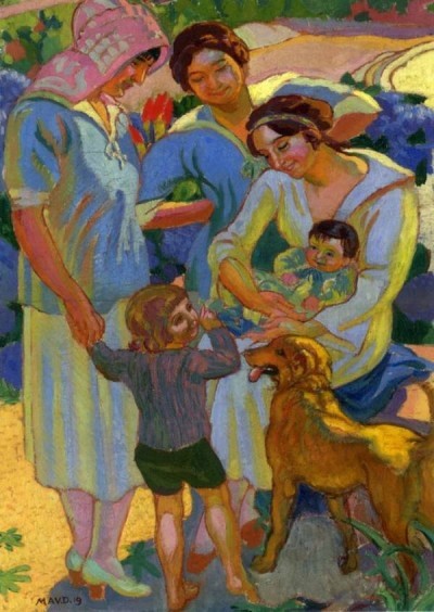 Maurice Denis | Around a Child with Dog, 1919