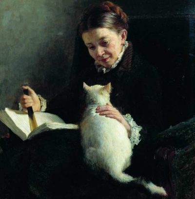 Nikolai Alexandrowitsch Jaroschenko | Frau mit Katze (Detail)