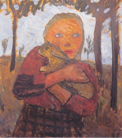 Paula Modersohn-Becker | Mädchen mit Kaninchen, 1905 | Von der Heydt-Museum Wuppertal