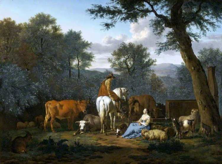 Adriaen van de Velde | Landscape with Cattle and Figures, 1664