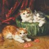 Alfred-Arthur Brunel de Neuville | Drei Kätzchen
