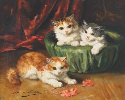 Alfred-Arthur Brunel de Neuville | Drei Kätzchen