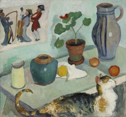 August Macke | Der Geist im Hausgestühl: Stillleben mit Katze, 1910