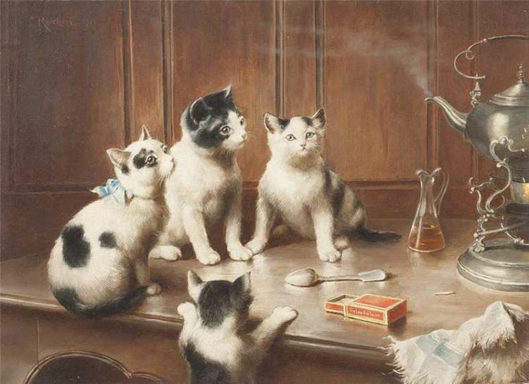 Carl Reichert | Kittens at Teatime