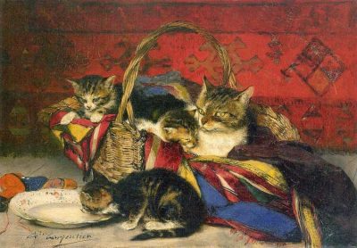 Évariste Carpentier | A Basket of Kittens, 1882