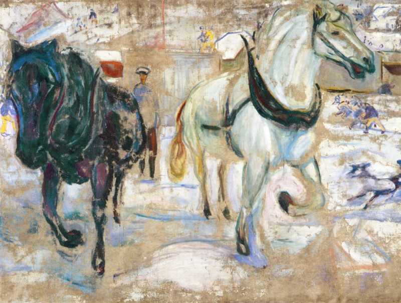 Edvard Munch, Horse Team in Snow, 1921-1922; Munch-museet Oslo