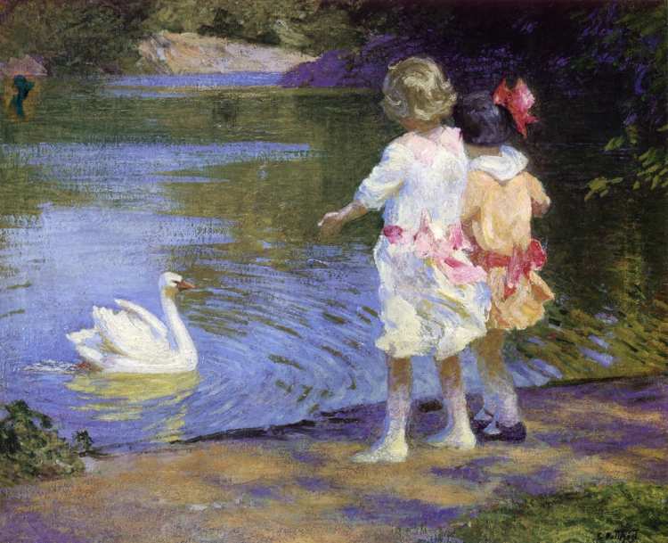 Edward Henry Potthast | Children with a Swan | Privatbesitz