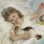 Émile Munier | Mädchen mit Katze, 1880