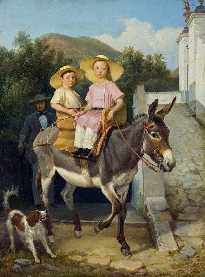 Filippo Palizzi | The Raevsky Children on a Donkey