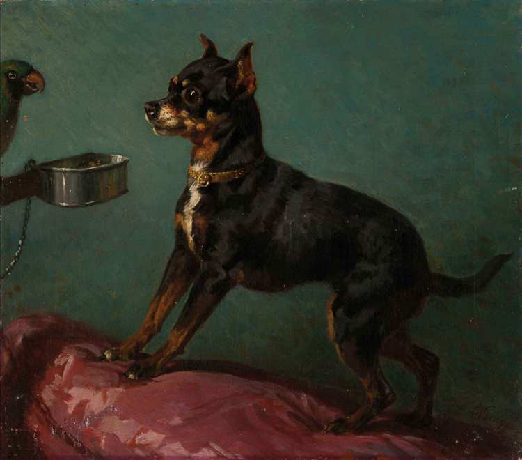Filippo Palizzi | Dog with Parrot