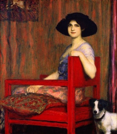 Franz von Stuck | Mary in a red Chair, 1916