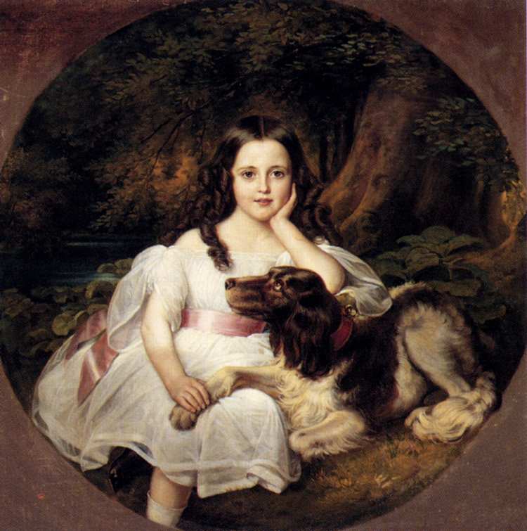 Friedrich August von Kaulbach | Junges Mädchen mit ihrem Hund