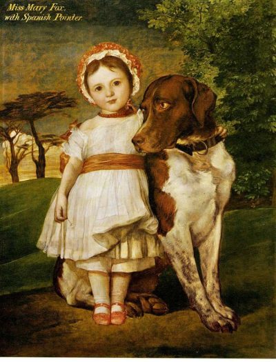 George Frederic Watts | Portrait of Marie Fox (inscribed as Mary Fox) with her pointer Ella, ca. 1854
