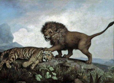 George Stubbs | A Lion and a Tiger, 1779