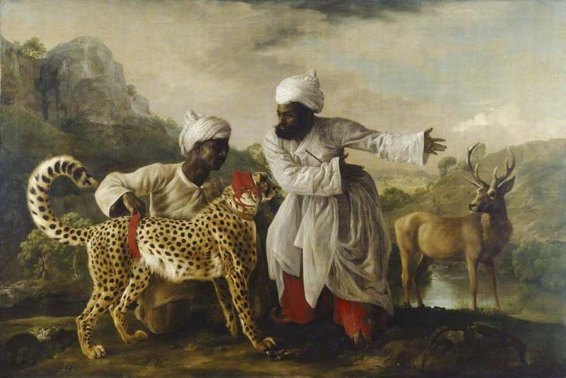 George Stubbs | Cheetah and Stag with Two Indians, 1765