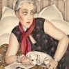 Gerda Wegener | Porträt einer lesenden Frau mit Hund