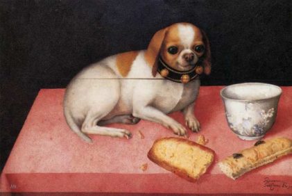 Giovanna Garzoni | Still Life with Small Dog, 1648 | Galleria Palatina – Palazzo Pitti