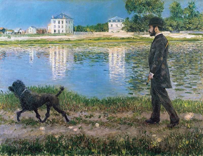 Gustave Caillebotte | Richard Gallo und sein Hund bei Petit-Gennevilliers, 1884 | Privatsammlung