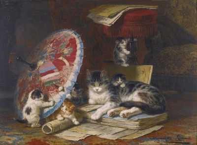 Henriëtte Ronner-Knip | Playing Kittens