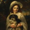Frederick Yeates Hurlstone | Girl with Dog | Bildquelle: Artvee.com