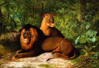 James Henry Beard | Lion and Lioness, 1867 | Privatbesitz