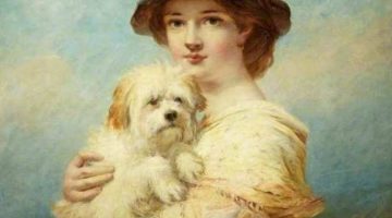 James John Hill | A Young Lady with Dog, 1840