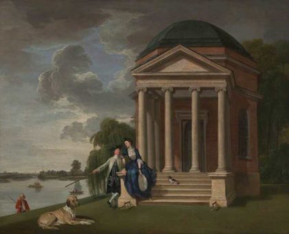 Johann Zoffany | David Garrick and His Wife by His Temple to Shakespeare, Hampton, ca. 1762