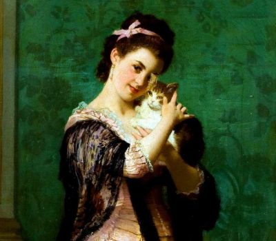 Joseph Caraud | Woman with a cat (Detail)