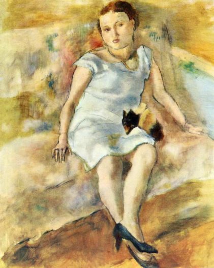 Jules Pascin | Young Woman with a Little Dog, 1926 | Privatbesitz