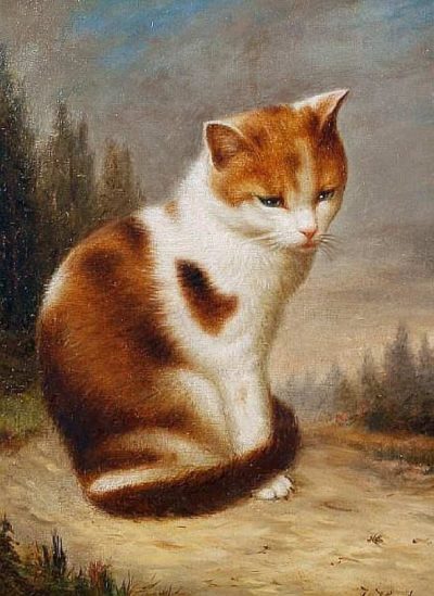Julius Hamburger | Katze in einer Landschaft