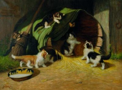 Sidney Lawrence Bracket | Kätzchen in einer Scheune