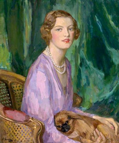 Sir John Lavery | Miss Rosemary Hope-Vere and Bacchus, 1921