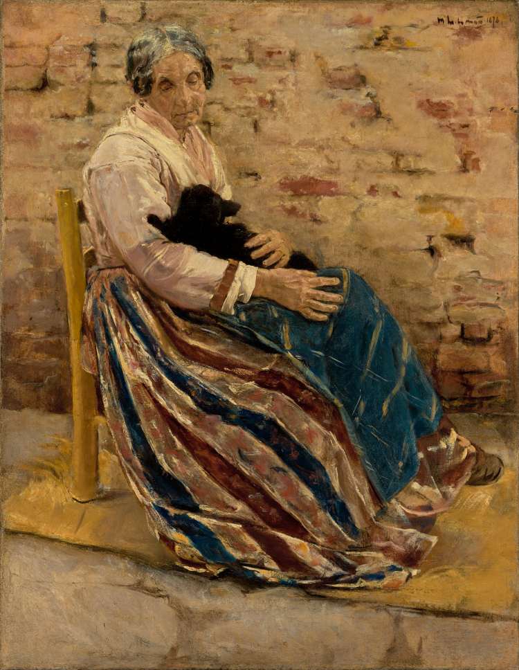 Max Liebermann, Alte Frau mit Katze, 1878, J. Paul Getty Museum