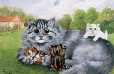 Louis Wain | Katzenmutter mit ihren Jungen