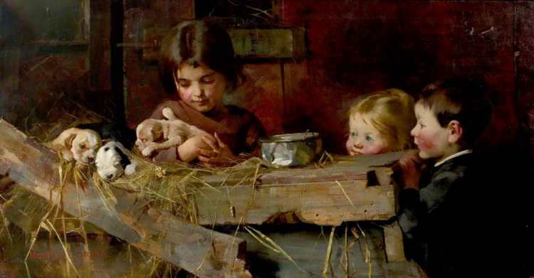 Marianne Stokes | Childhood's Treasures, 1886 | Photo credit: Nottingham City Museums 