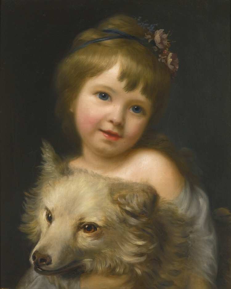 Nathaniel Hone der Ältere, Mädchen mit Hund