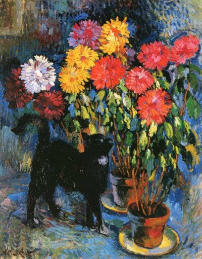 Nicolas Tarkhoff | Dahlias and Black Cat, 1907 | Musée du Petit Palais, Genf