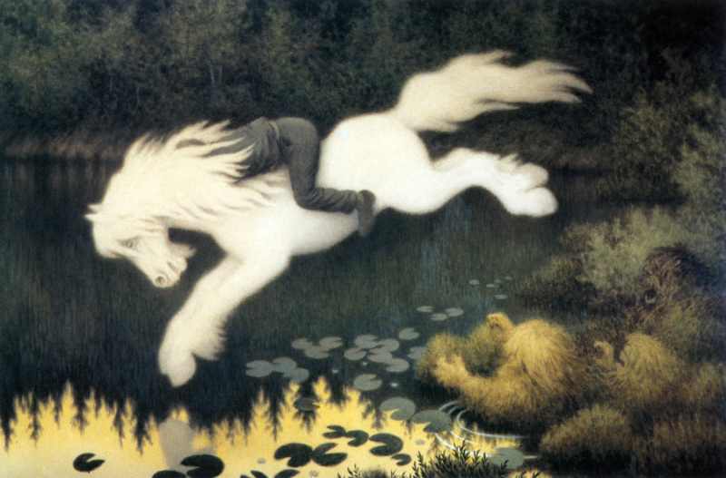 Theodor Severin Kittelsen | Boy on White Horse | Privatbesitz