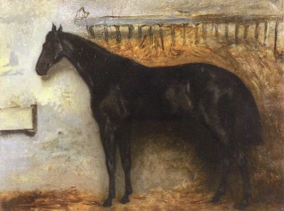 Théodore Géricault | Black Horse in the Stable | Privatsammlung