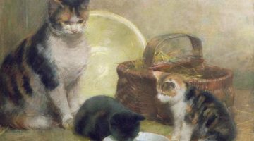 Walter Frederick Osborne | Cat and Kittens, 1889